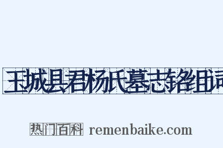 玉城县君杨氏墓志铭组词是什么意思的图片
